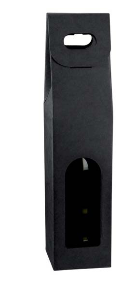 Boîte à vin 1 bouteille Noir - 3½'' x 3½'' x 15''