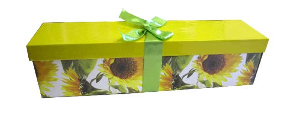 Boîte cadeau décorative Tournesol - 13 po x 3½ po x 3½ po