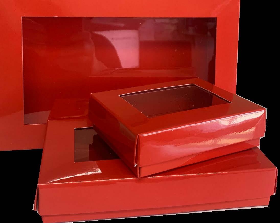 Boîte à chocolats non assemblée Rouge (sur 2 étages) – format #48 – lot de 500