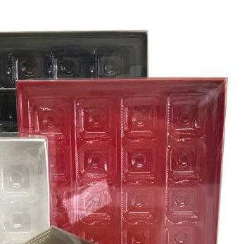 Boîte à chocolats Square/Rectangle Rouge – format #12 – lot de 24