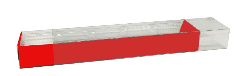 Boîte étui non assemblée motif Rouge / Red – 5 bouchées – 8¼'' x 1¾'' x 1'' – lot de 250