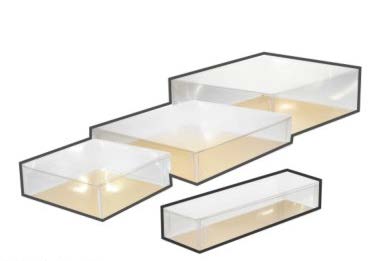 Boîte transparente 2 pièces - 5'' x 5'' x 2'' (100 un.)