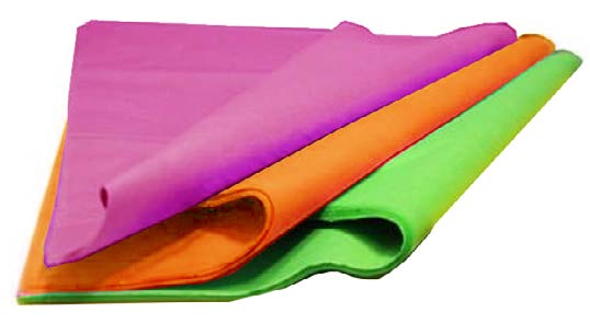 Papier de soie ciré Lime, Fuchsia et Orange (assorti) - 18'' x 24''