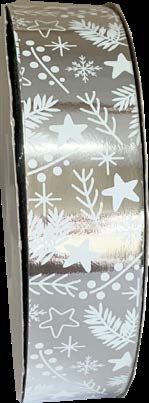 Ruban à friser de Noël Allegro Argent - 1 1/4 po x 100 Y