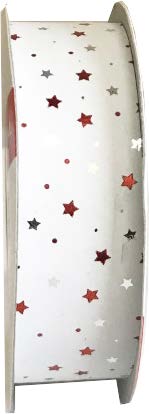 Ruban à friser de Noël Celeste Blanc - 1 1/4 po x 55 Y