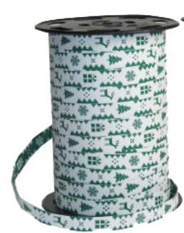 Ruban à friser de Noël Laponie Vert - 7/16 po x 250 Y