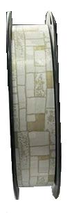 Ruban à friser Durand motif Quadrillé Beige - 1 po x 100 Y