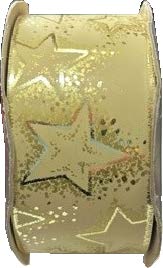 Ruban à friser Étoiles Or - 2" x 55 Y