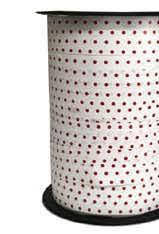 Ruban à friser Pois Blanc et rouge - 7/16" x 250 Y