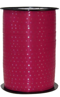 Ruban à friser Pois Bourgogne - 7/16" x 250 Y