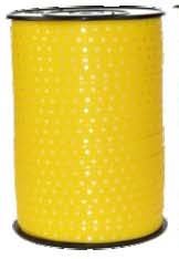 Ruban à friser Pois Jaune - 7/16" x 250 Y