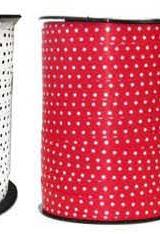 Ruban à friser Pois Rouge et blanc - 7/16" x 250 Y