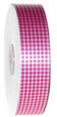 Ruban à friser Vichy Fuchsia - 1 3/8" x 100 Y