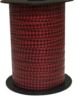 Ruban à friser Vichy Rouge - 7/16" x 250 Y