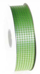 Ruban à friser Vichy Vert - 1 3/8" x 100 Y