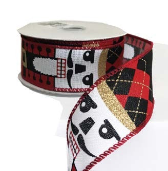 Ruban broché avec fil Arlequin Multicolore - 1½ po x 10 Y