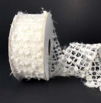 Ruban broché avec fil Dentelle Blanc - ½ po x 10 Y
