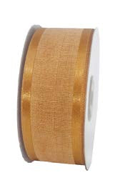Ruban faux lin Brun - 1½ po x 25 Y