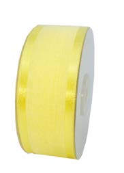 Ruban faux lin Jaune - 5/8 po x 25 Y