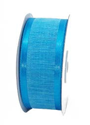 Ruban faux lin Turquoise - 1½ po x 25 Y