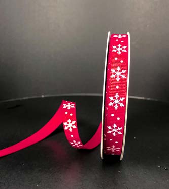 Ruban Flocons de neige Magenta - 3/8 po x 10 Y