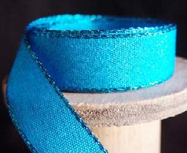 Ruban métallique Uni métallique Turquoise - 5/8'' x 25 Y