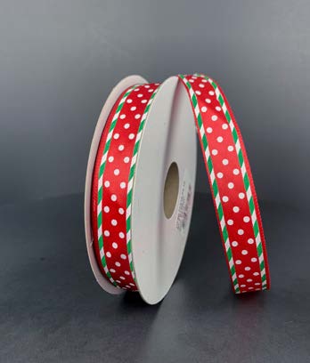 Ruban Pois Rouge - 5/8 po x 10 Y