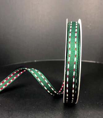 Ruban Pois Vert - 3/8 po x 10 Y