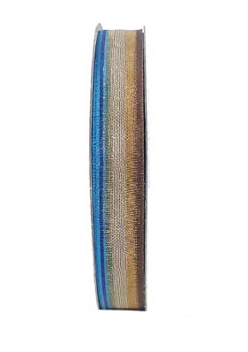 Ruban Rayé multicolore Bleu marine - 5/8 po x 25 Y