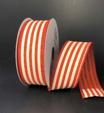 Ruban Rayures bonbon Rouge et blanc - 1½ po x 50 Y