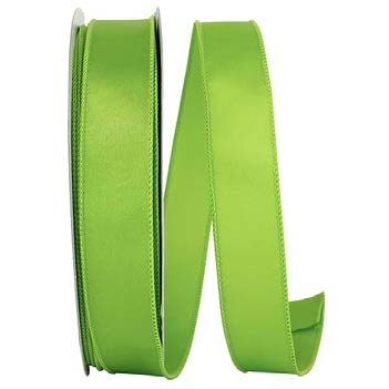 Ruban satin broché avec fil Lime - 1½ po x 50 Y