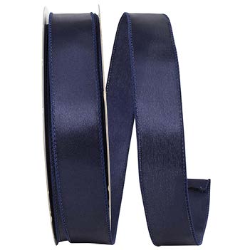Ruban satin broché avec fil Marine - 1½ po x 50 Y