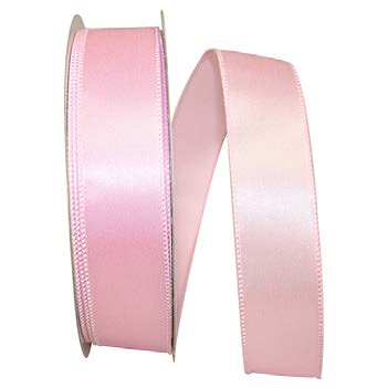 Ruban satin broché avec fil Rose - 1½ po x 50 Y