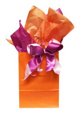 Sac cadeau uni Orange - 7 x 3 x 8 po