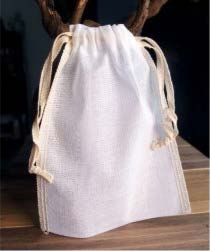 Sac de tissu naturel avec cordon - 5'' x 7''