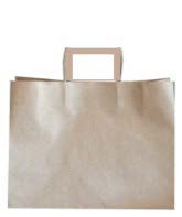 Sac en papier Kraft à poignée plate - 13¾'' x 10'' x 10''