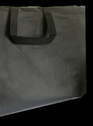 Sac réutilisable à fond cardé Noir - 16 po x 6 po x 12 po