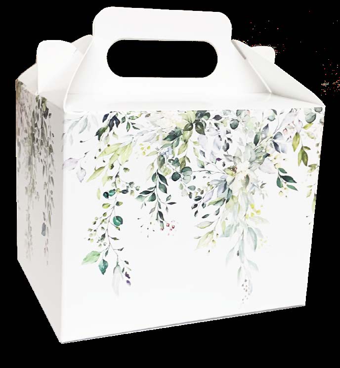 Boîte à lunch Botanic 5" x 4" x 4" - avec fenêtre plastique - paquet de 100