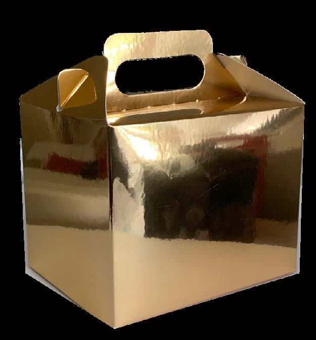 Boîte à lunch Or / Gold 5" x 4" x 4" - sans fenêtre - paquet de 100
