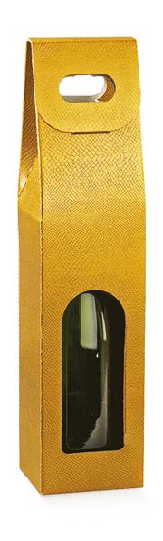 Boîte à vin 1 bouteille Or - 3½'' x 3½'' x 15''