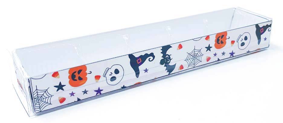 Boîte à macarons non assemblée motif Boo – 6½'' x 2¼'' x 2'' – lot de 250
