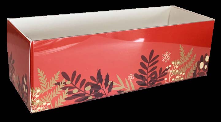 Boîte à macarons non assemblée motif Holly – 6½'' x 2¼'' x 2'' – lot de 50