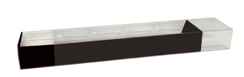 Boîte à macarons non assemblée motif Noir / Black – 6½'' x 2¼'' x 2'' – lot de 250