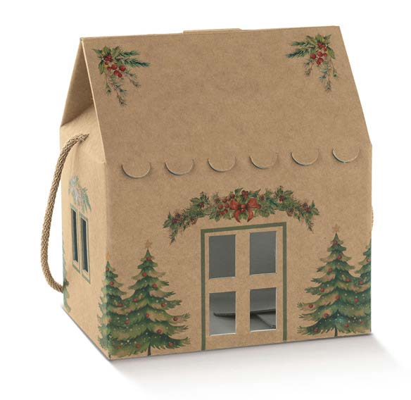 Boîte panier Kraft moyenne - 7.87'' x 7.87'' x 7''