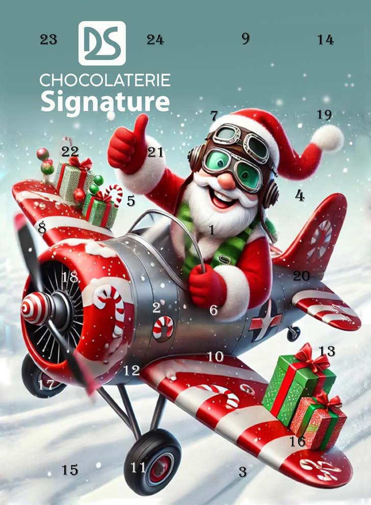 Calendrier de l'Avent chocolat Bouchée Pilote - 8'' x 11'' x 1'' (50 un.)