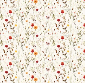 Papier de soie de Noël Fleurs champêtres - 240 feuilles - 20'' x 30''