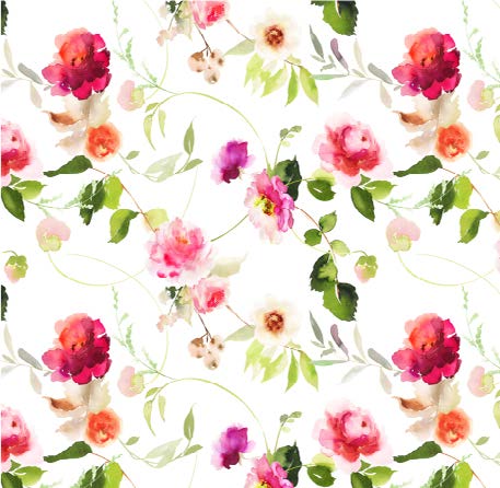 Papier de soie de Noël Fleurs roses et bourgogne - 240 feuilles - 20'' x 30''