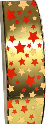 Ruban à friser de Noël Agosto Or - 1 1/4 po x 55 Y
