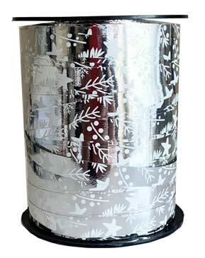 Ruban à friser de Noël Allegro Argent - 7/16 po x 250 Y