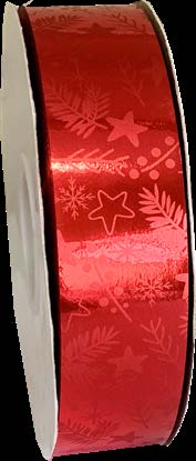 Ruban à friser de Noël Allegro Rouge - 1 1/4 po x 100 Y